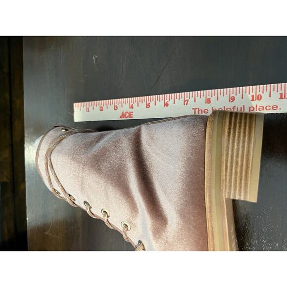 Stuart Weitzman Pink Velvet Combat ankle boots - Picture 10 of 10